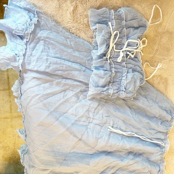 12th Tribe Light Blue Maxi Skirt - Picture 6 of 15